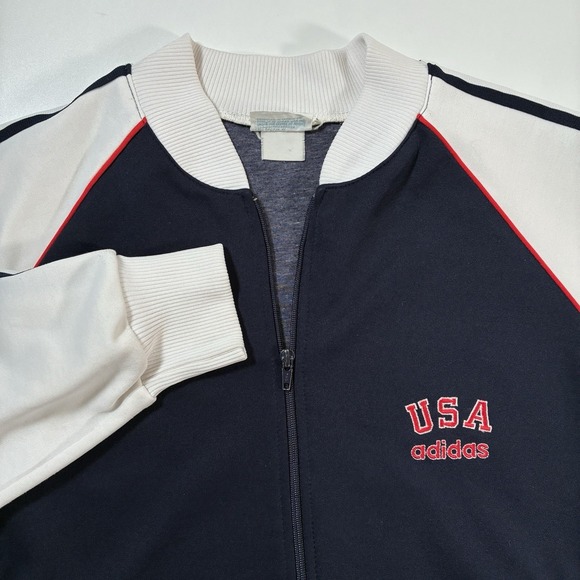 adidas Other - Vintage 80s Adidas USA Olympic Track Jacket Large Colorblock Embroidered 90s